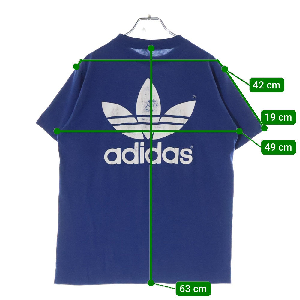 adidas(アディダス) 80-90S Trefoil Logo S/S Tee トレフォイルロゴ 半袖Tシャツ カットソー ブルー