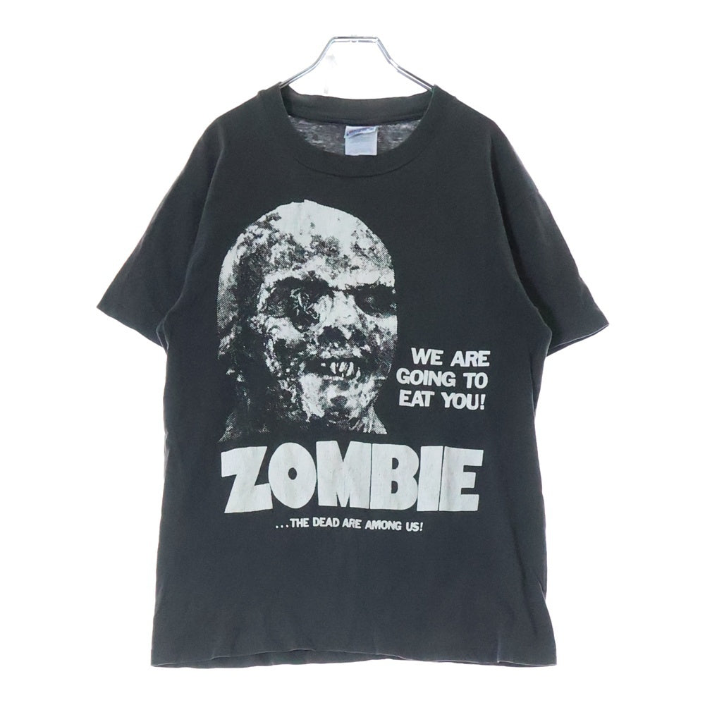 VINTAGE(ヴィンテージ) 90s SANGUELIA ZOMBIE WE ARE GOING TO EAT YOU サンゲリア 袖Tシャツ カットソー 映画 ブラック