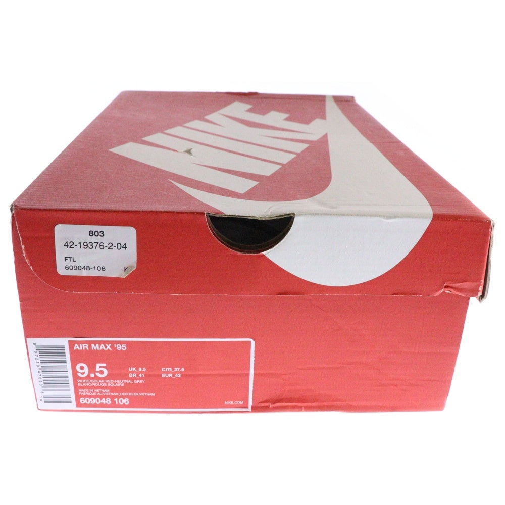 NIKE(ナイキ) AIR MAX 95 SOLAR RED エアマックス95 ソーラーレッド ローカットスニーカー レッド/ホワイト US9.5/27.5cm 6609048-106