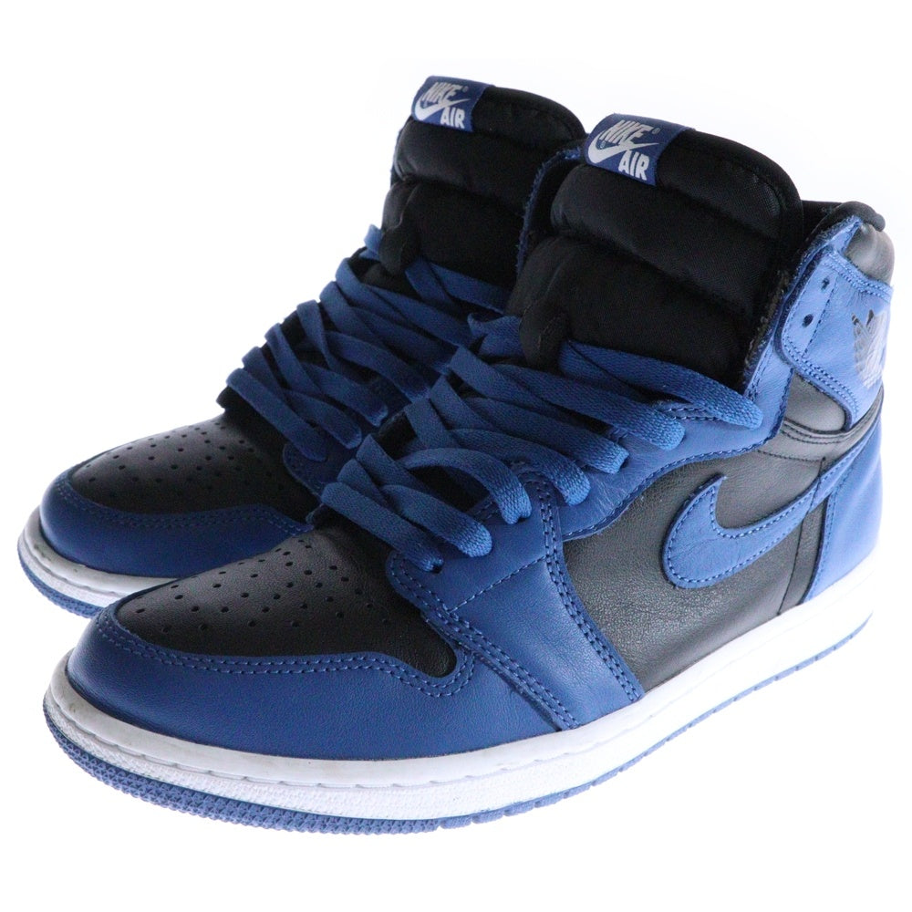 NIKE(ナイキ) AIR JORDAN 1 RETRO HIGH OG エアジョーダン1 レトロ ダークマリーナブルー ハイカットスニーカー ブラック/ブルー 555088-404 US9/27cm