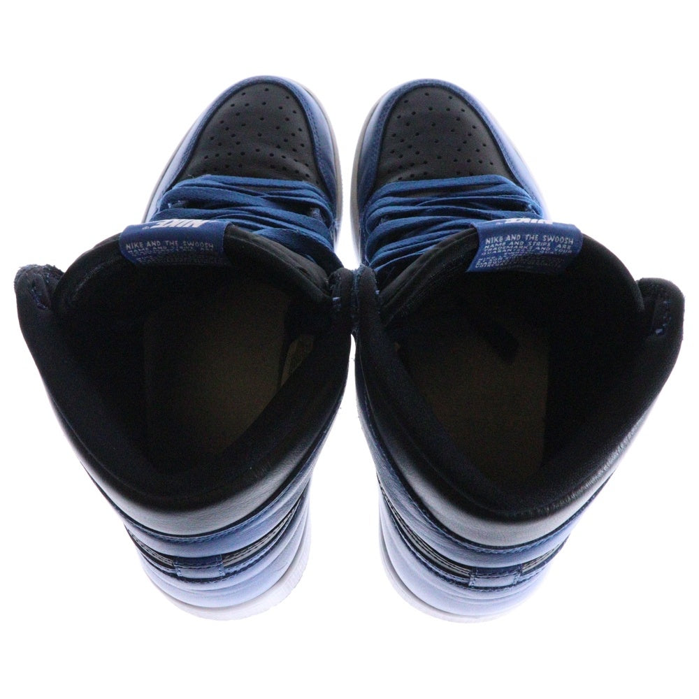 NIKE(ナイキ) AIR JORDAN 1 RETRO HIGH OG エアジョーダン1 レトロ ダークマリーナブルー ハイカットスニーカー ブラック/ブルー 555088-404 US9/27cm