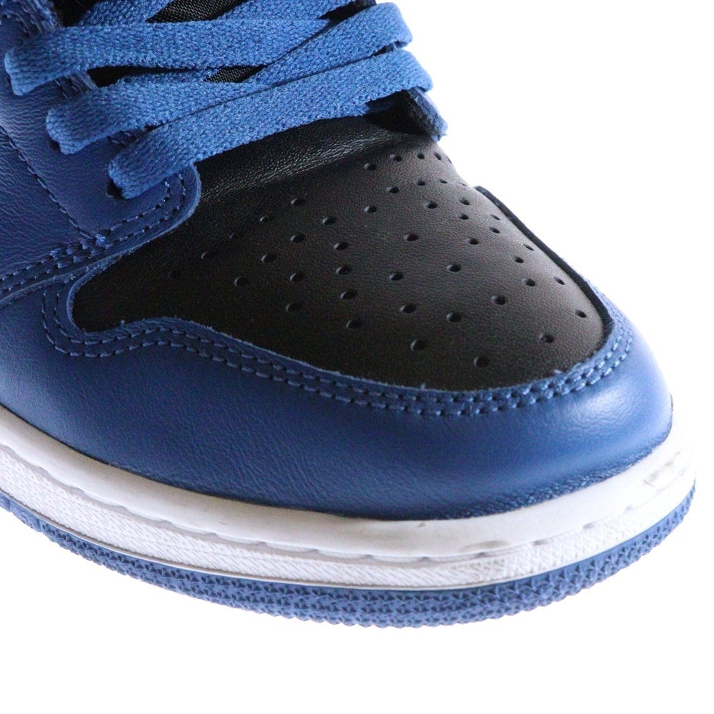 NIKE(ナイキ) AIR JORDAN 1 RETRO HIGH OG エアジョーダン1 レトロ ダークマリーナブルー ハイカットスニーカー ブラック/ブルー 555088-404 US9/27cm