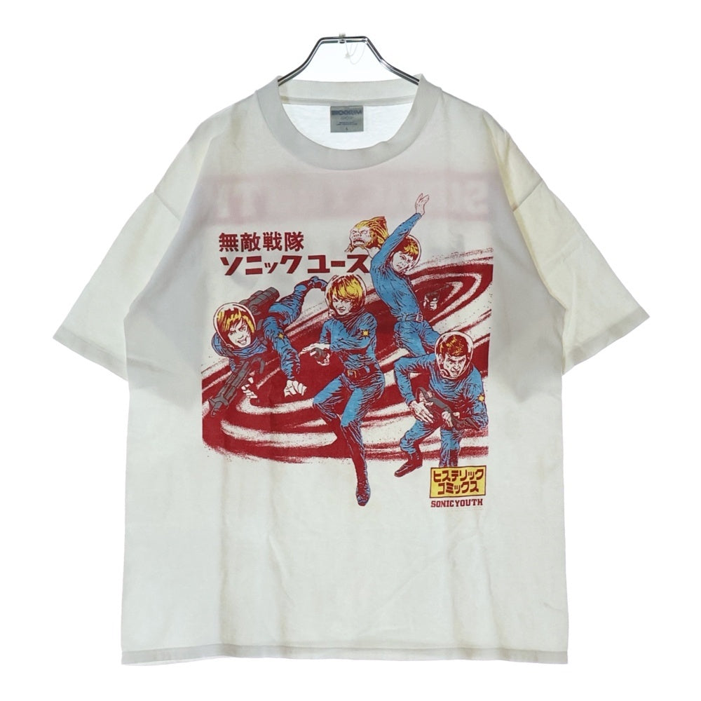 VINTAGE(ヴィンテージ) 90S SONIC YOUTH 無敵戦隊 ソニックユース ヒステリック コミックス 1992 両面プリント 半袖Tシャツ ホワイト