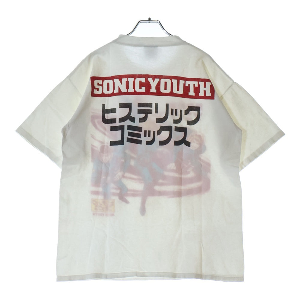 VINTAGE(ヴィンテージ) 90S SONIC YOUTH 無敵戦隊 ソニックユース ヒステリック コミックス 1992 両面プリント 半袖Tシャツ ホワイト