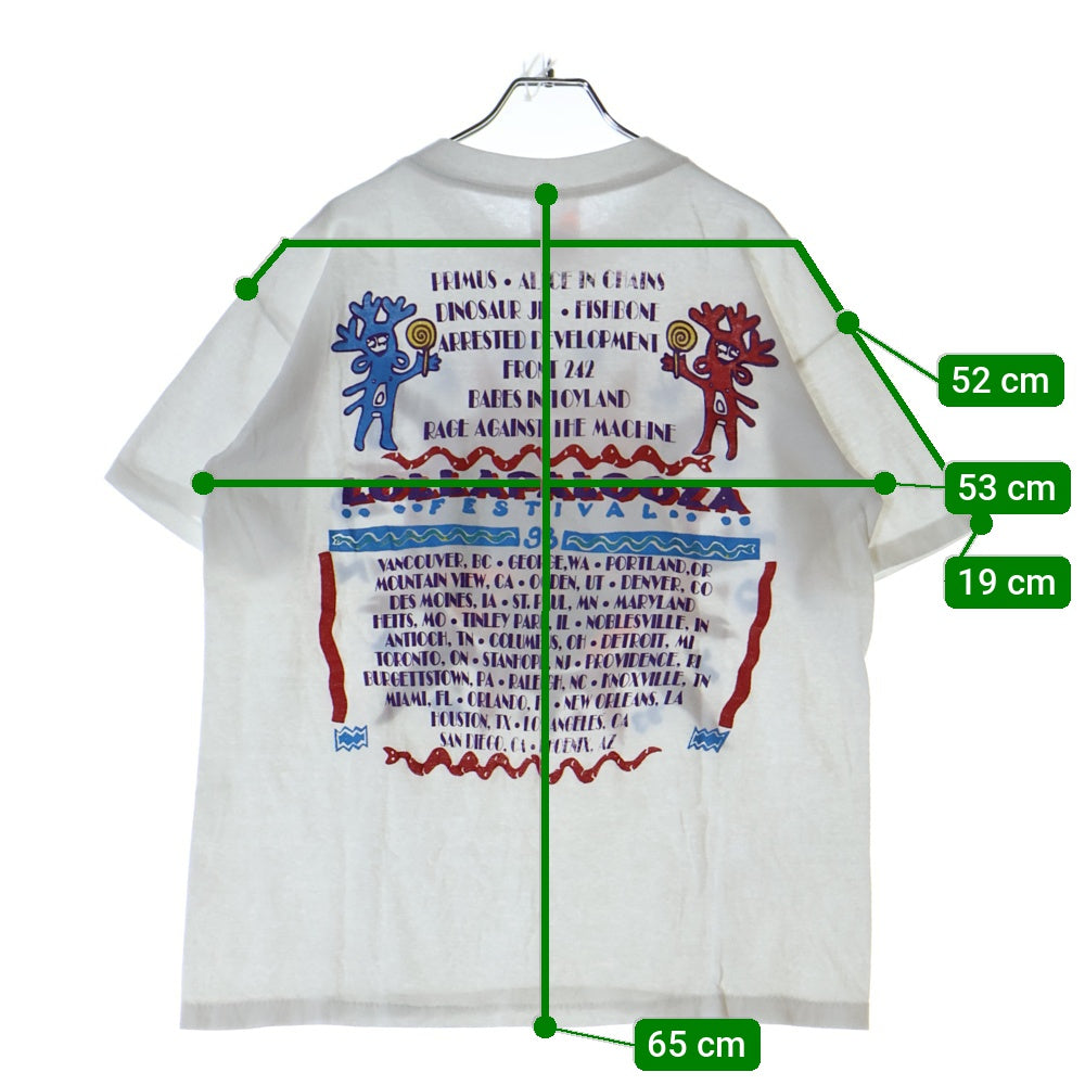 VINTAGE(ヴィンテージ) 90s ALICE IN CHAINS LOLLA PALOOZA BOOTLEG SOLAR アリスインチェイン ロラパルーザ ブートレグ 半袖Tシャツ カットソー ホワイト