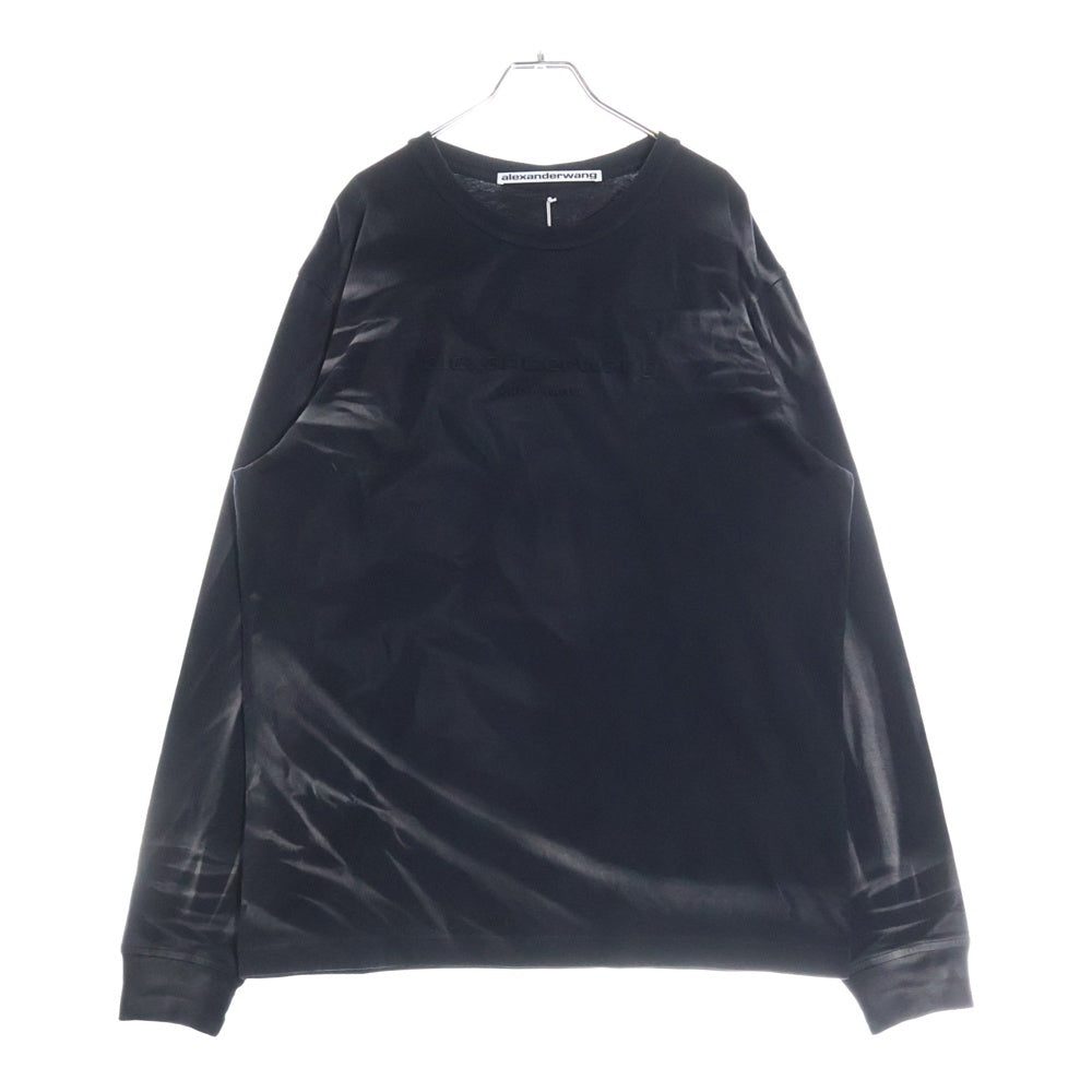 ALEXANDER WANG(アレキサンダーワン) Crease Detailed Long-Sleeve TEE クルーネック長袖Tシャツ 長袖カットソー UCC1251782 ブラック