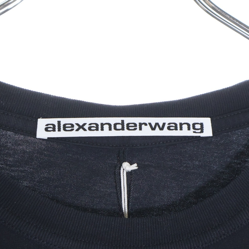 ALEXANDER WANG(アレキサンダーワン) Crease Detailed Long-Sleeve TEE クルーネック長袖Tシャツ 長袖カットソー UCC1251782 ブラック