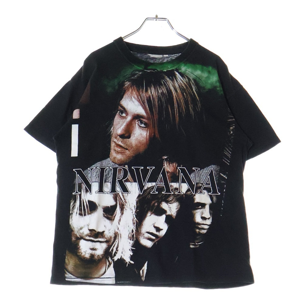 VINTAGE(ヴィンテージ) 90s NIRVANA Kurt Cobain Bootleg TEE ニルヴァーナ カートコバーン ブートレグ 両面プリント半袖Tシャツ カットソー ブラック