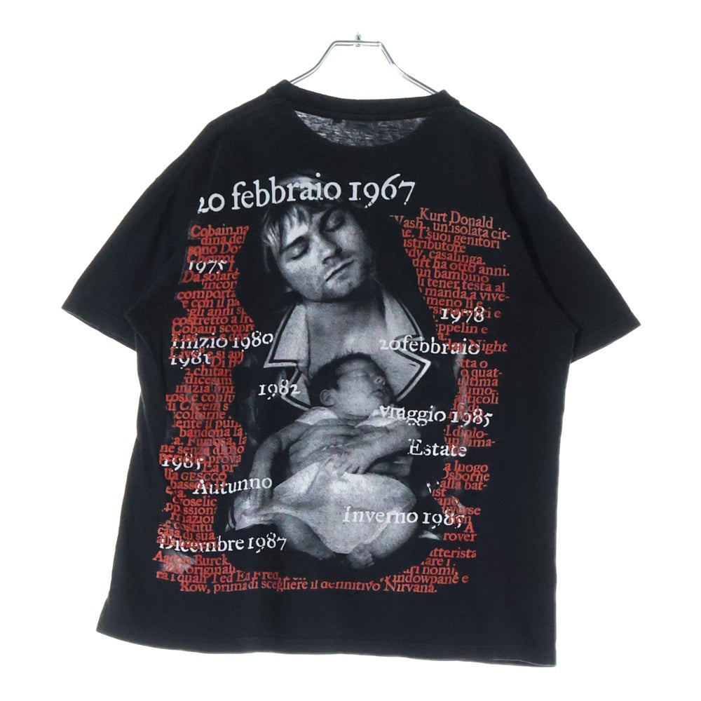 VINTAGE(ヴィンテージ) 90s NIRVANA Kurt Cobain Bootleg TEE ニルヴァーナ カートコバーン ブートレグ 両面プリント半袖Tシャツ カットソー ブラック