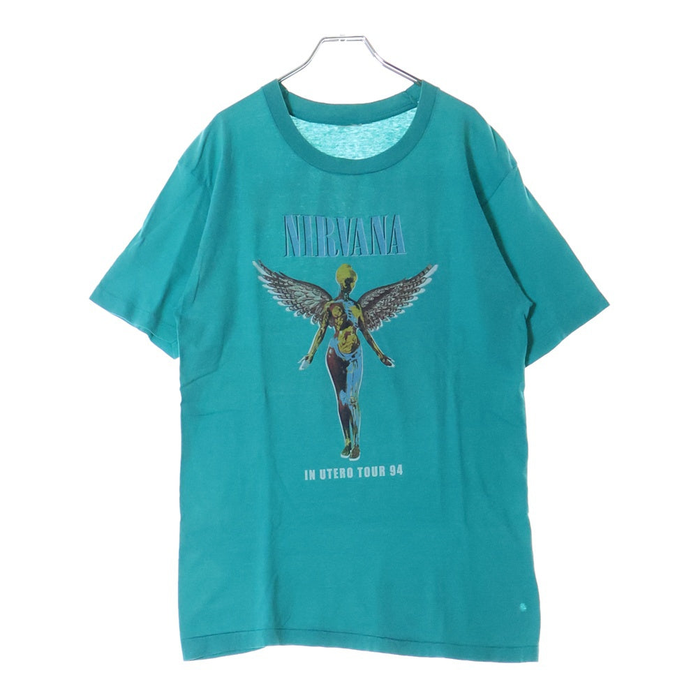 VINTAGE(ヴィンテージ) 90s NIRVANA IN UTERO European Tour Tee ニルヴァーナ インユーテロ 両面プリント 半袖Tシャツ カットソー グリーン
