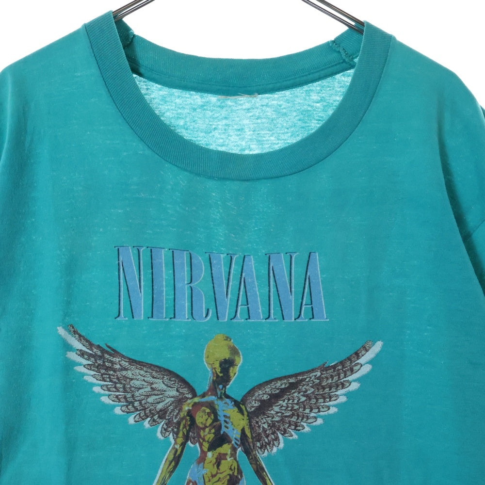 VINTAGE(ヴィンテージ) 90s NIRVANA IN UTERO European Tour Tee ニルヴァーナ インユーテロ 両面プリント 半袖Tシャツ カットソー グリーン