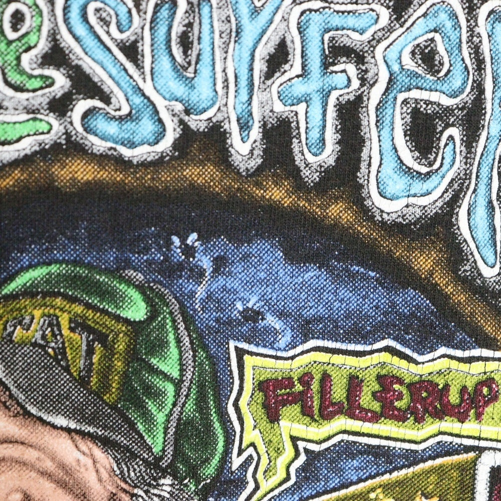 VINTAGE(ヴィンテージ) 90S BUTTHOLE SURFERS 1994 FILLER UP GAS STATION MAN バットホール・サーファーズ 両面プリント 半袖Tシャツ ブラック