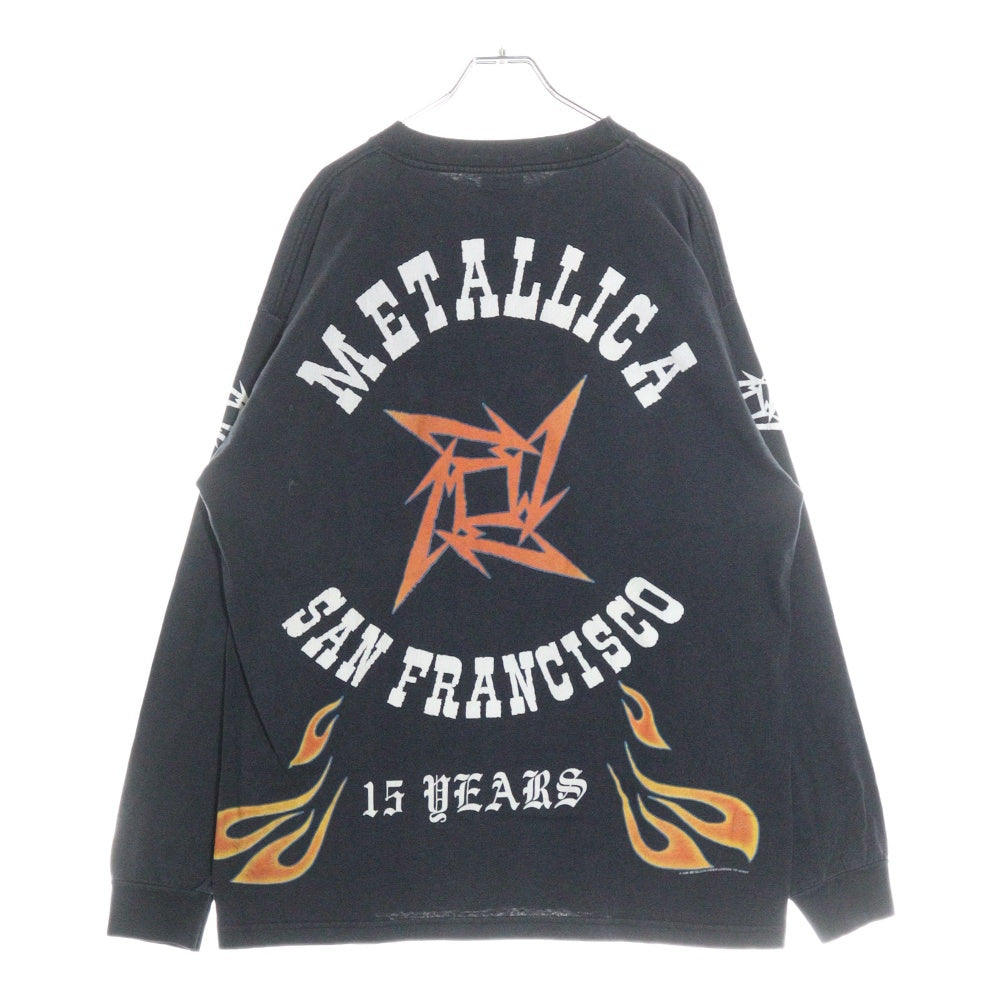 VINTAGE(ヴィンテージ) 90S METALLICA SAN FRANCISCO 15 YEARS LS TEE メタリカ サンフランシスコ 15周年記念 両面プリント ロングスリーブ 長袖Tシャツ カットソー ブラック