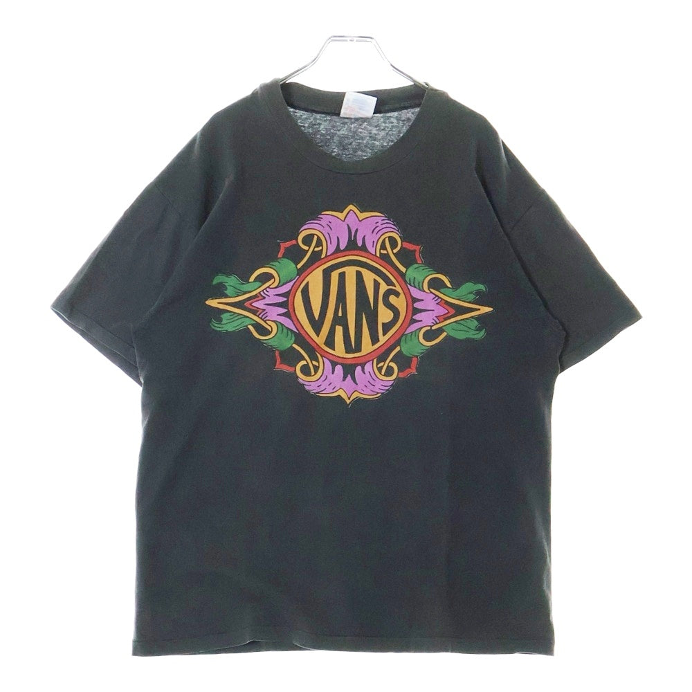 VINTAGE(ヴィンテージ) 90s USA製 HANES VANS TEE バンズ ロゴプリント半袖Tシャツ カットソー ブラック