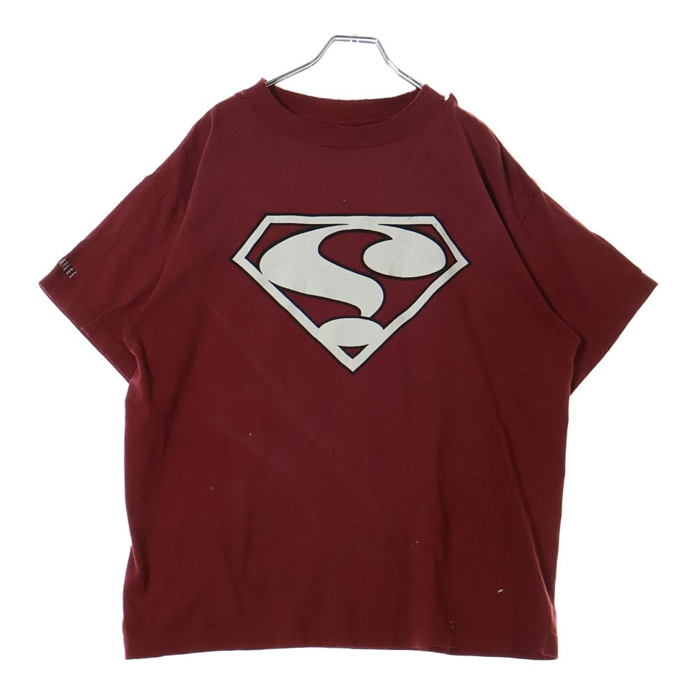 SAINT MICHAEL(セントマイケル) 25SS ? SS TEE SM-HR8-0000-030 ?プリントTシャツ 半袖カットソー バーガンディ