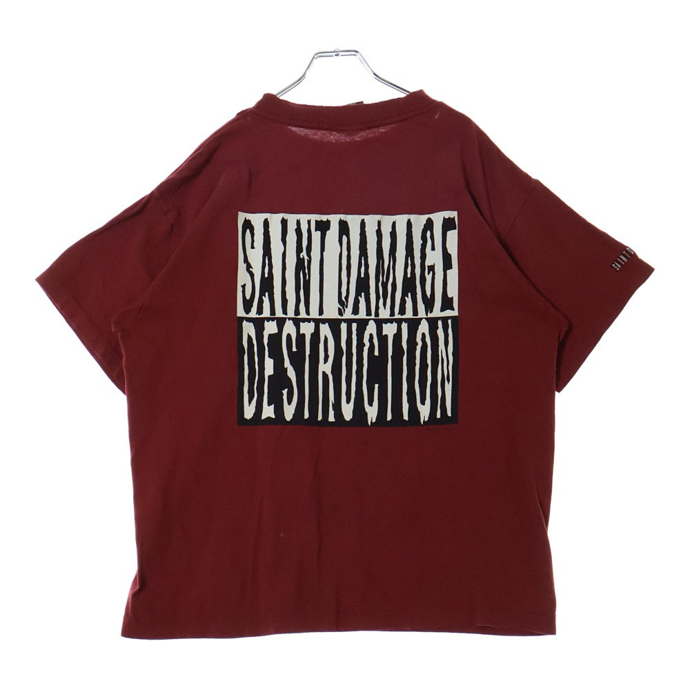SAINT MICHAEL(セントマイケル) 25SS ? SS TEE SM-HR8-0000-030 ?プリントTシャツ 半袖カットソー バーガンディ