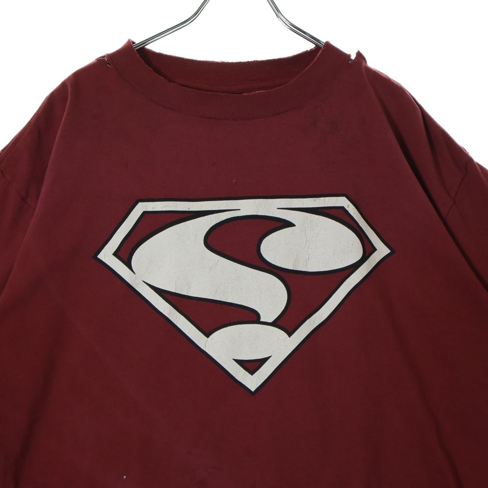 SAINT MICHAEL(セントマイケル) 25SS ? SS TEE SM-HR8-0000-030 ?プリントTシャツ 半袖カットソー バーガンディ