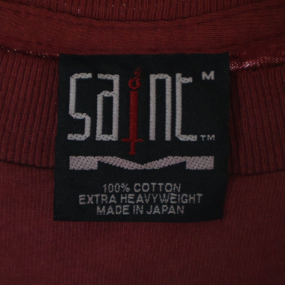 SAINT MICHAEL(セントマイケル) 25SS ? SS TEE SM-HR8-0000-030 ?プリントTシャツ 半袖カットソー バーガンディ