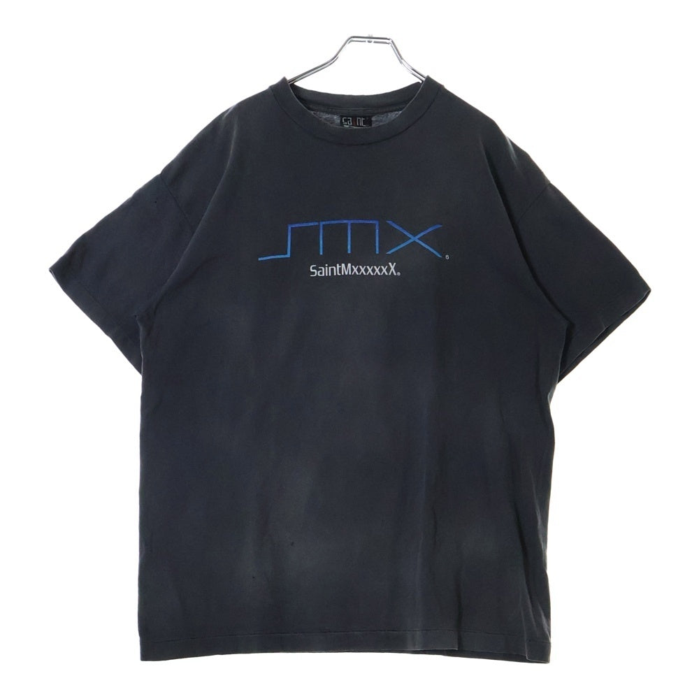 SAINT MICHAEL(セントマイケル) 24SS SMX SS TEE プリント ヴィンテージ加工 半袖カットソー Tシャツ グレー SM-YS8-0000-003