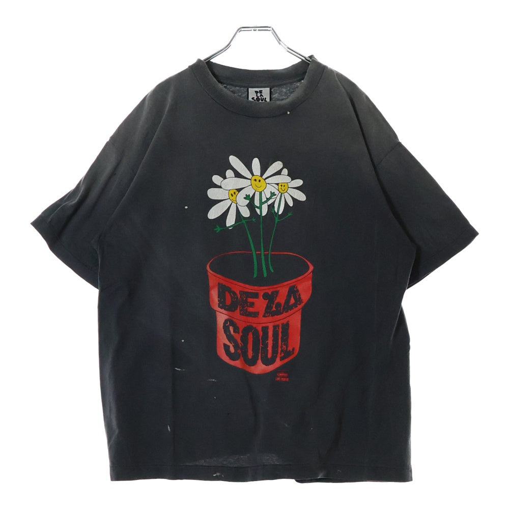 SAINT MICHAEL(セントマイケル) 25AW DE LA SOUL DLS_SS TEE SM-HR1-0000-C18 デラ ソウル 両面プリント半袖Tシャツ カットソー ダークグレー