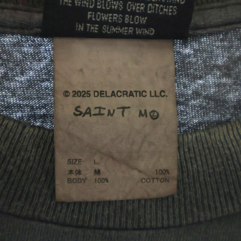 SAINT MICHAEL(セントマイケル) 25AW DE LA SOUL DLS_SS TEE SM-HR1-0000-C18 デラ ソウル 両面プリント半袖Tシャツ カットソー ダークグレー