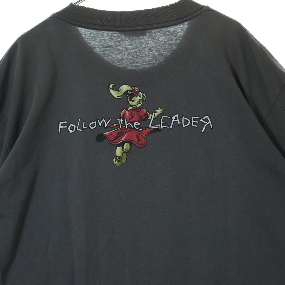 VINTAGE(ヴィンテージ) 90S KORN KORN FOLLOW THE LEADER コーン 両面プリント 半袖Tシャツ カットソー グレー