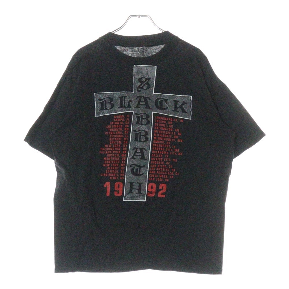 VINTAGE(ヴィンテージ) 90S BLACK SABBATH 1992 ブラックサバス 両面プリント 半袖Tシャツ ブラック