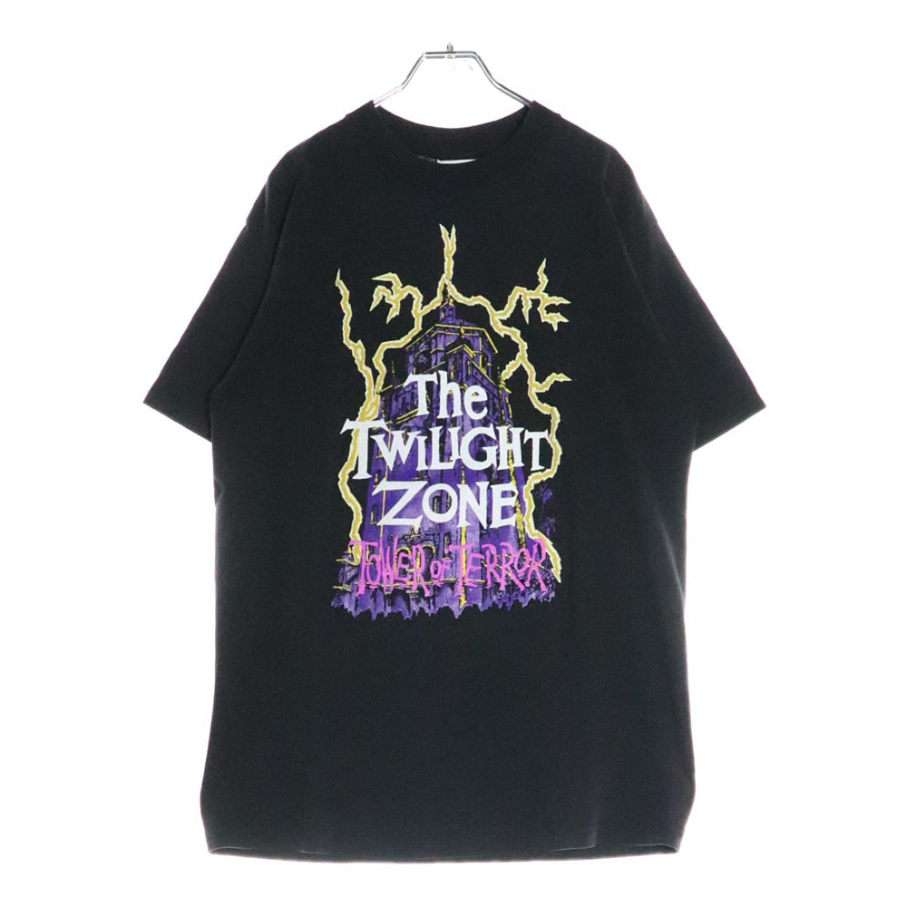 VINTAGE(ヴィンテージ) DISNEY THE TWILIGHT ZONE TOWER OF TERROR ディズニー タワーオブテラー 半袖Tシャツ ブラック