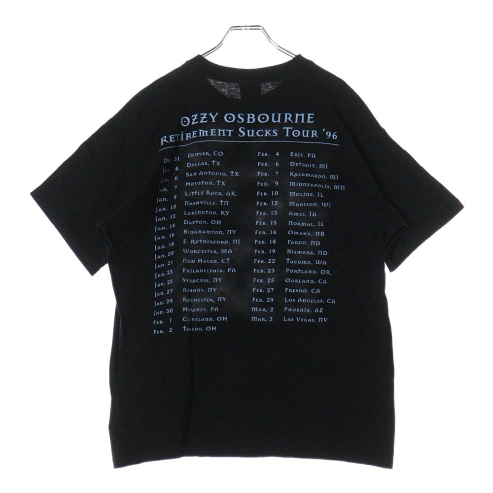 VINTAGE(ヴィンテージ) 90S OZZY OSBOURNE 1996 RETIREMENT SUCKS TOUR オジーオズボーン 両面プリント 半袖Tシャツ ブラック