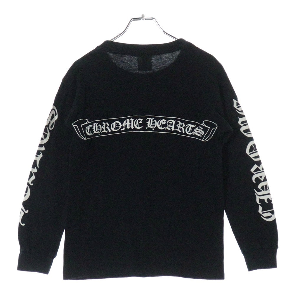 CHROME HEARTS(クロムハーツ) OLD SCROLL LABEL BELTONタグ スクロールラベルプリント 初期モデル ロングスリーブ 長袖Tシャツ ブラック