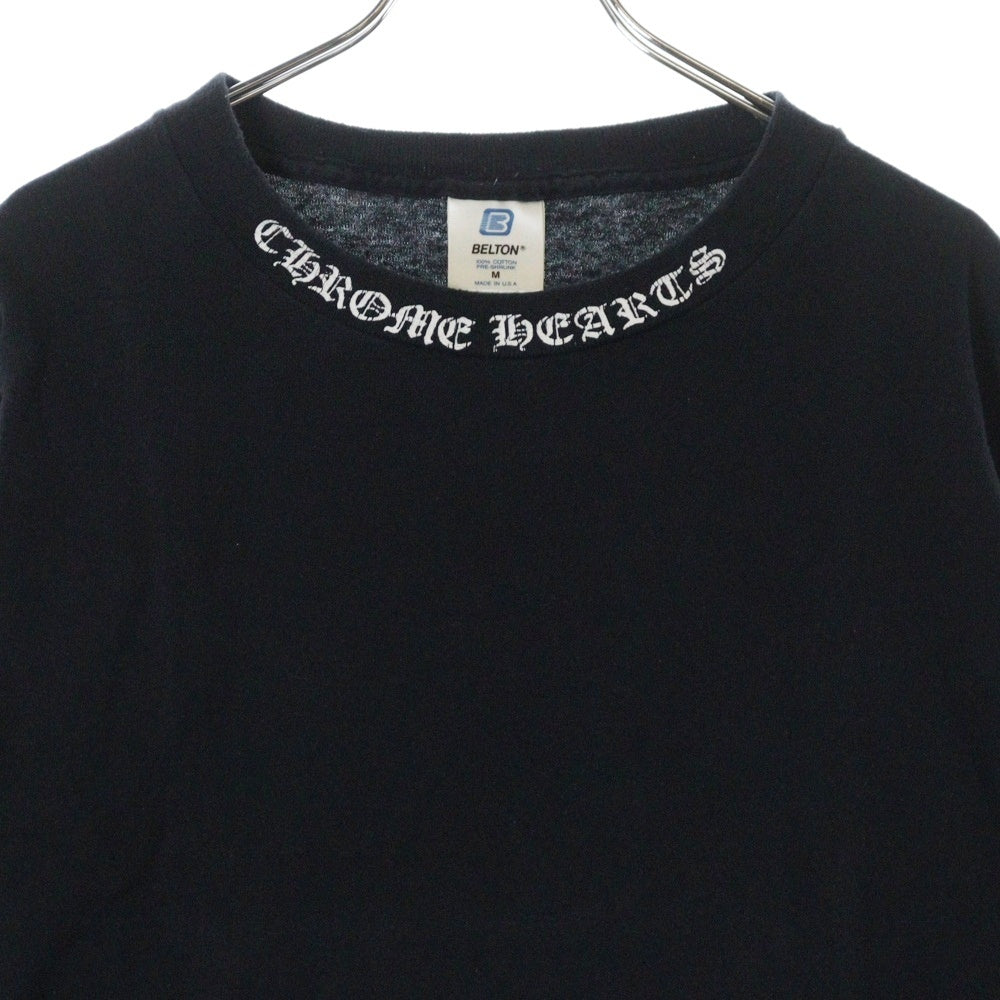 CHROME HEARTS(クロムハーツ) OLD SCROLL LABEL BELTONタグ スクロールラベルプリント 初期モデル ロングスリーブ 長袖Tシャツ ブラック