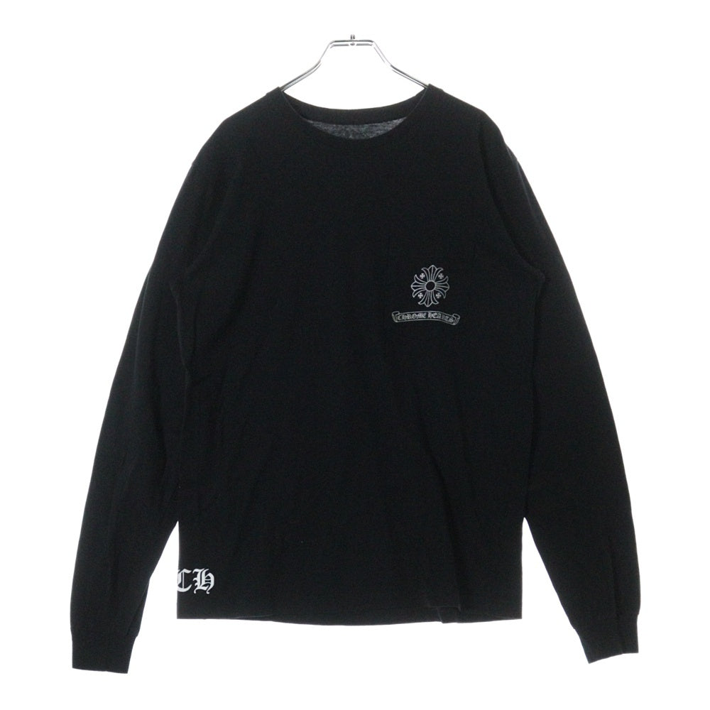 CHROME HEARTS(クロムハーツ) CH PLS L/S CHプラス 両面プリント ロングスリーブ 長袖Tシャツ ブラック