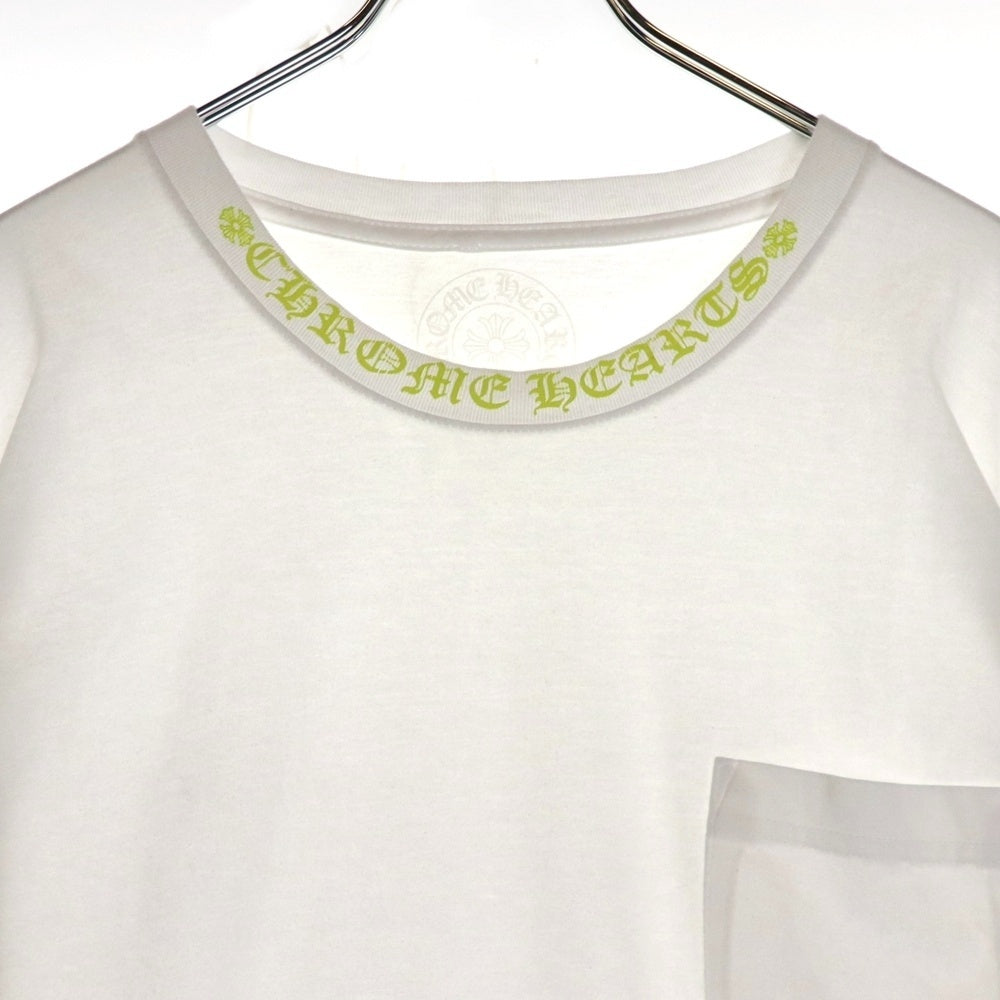 CHROME HEARTS(クロムハーツ) Neck Logo ネックロゴ アームプリント ロングスリーブ L/S 長袖 ポケットTシャツ カットソー ホワイト
