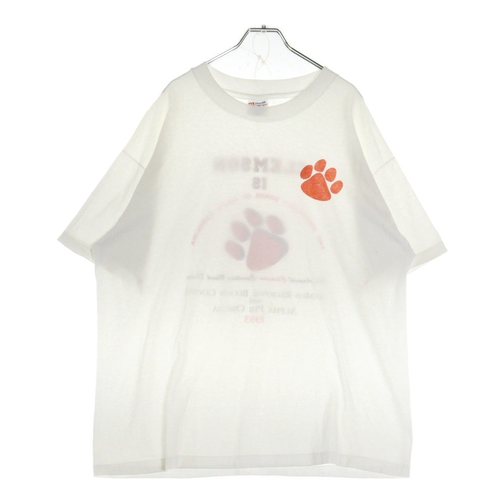 VINTAGE(ヴィンテージ) 90S CLEMSON カレッジプリント 半袖Tシャツ ホワイト