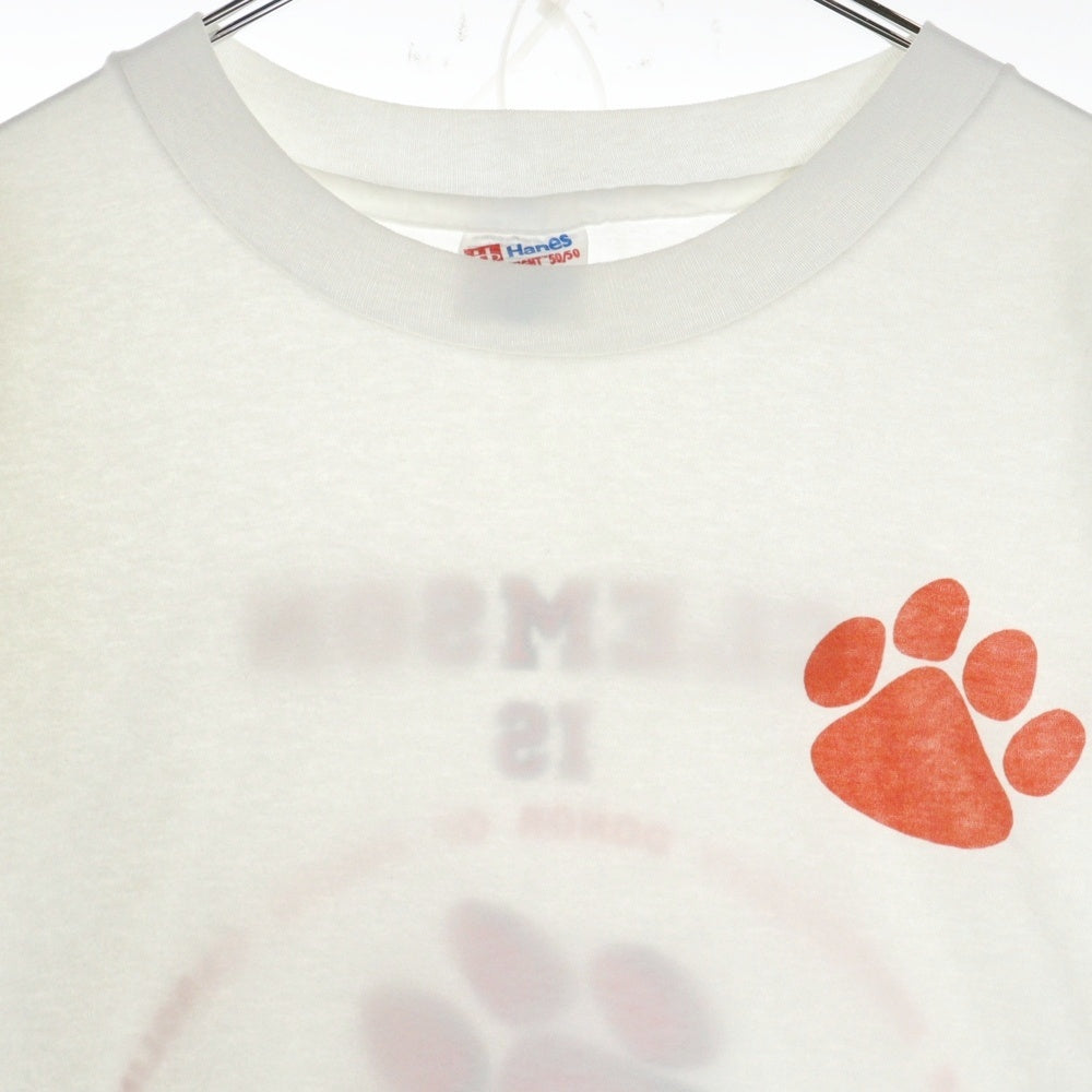 VINTAGE(ヴィンテージ) 90S CLEMSON カレッジプリント 半袖Tシャツ ホワイト