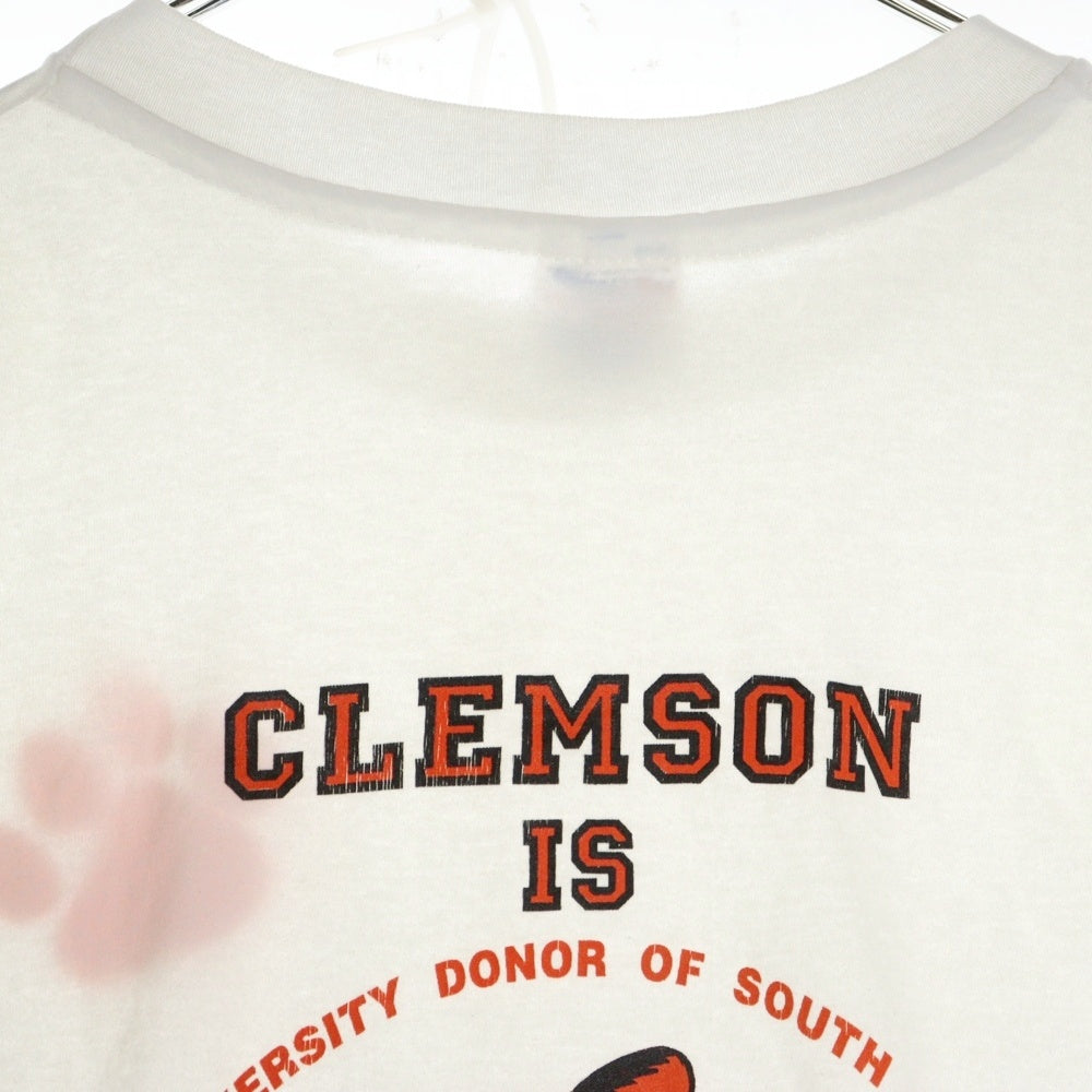 VINTAGE(ヴィンテージ) 90S CLEMSON カレッジプリント 半袖Tシャツ ホワイト
