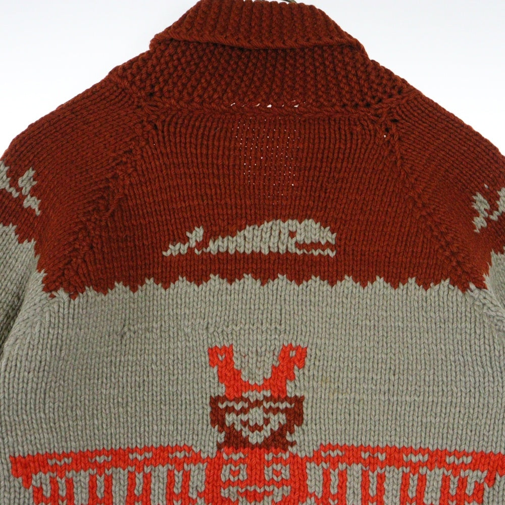 VINTAGE(ヴィンテージ) 60S COWICHAN WOOL JACKE TOTEM POLE LIGHTNINGジップ サンダーバード トーテムポール カウチンセーター グレー