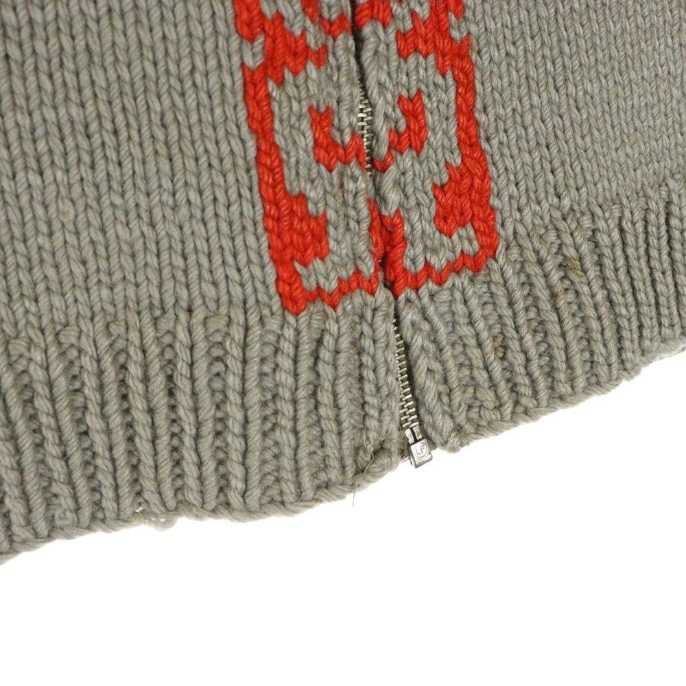 VINTAGE(ヴィンテージ) 60S COWICHAN WOOL JACKE TOTEM POLE LIGHTNINGジップ サンダーバード トーテムポール カウチンセーター グレー