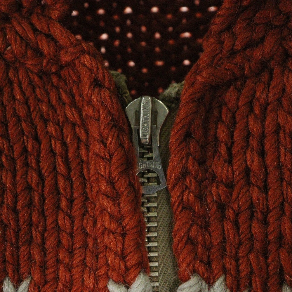 VINTAGE(ヴィンテージ) 60S COWICHAN WOOL JACKE TOTEM POLE LIGHTNINGジップ サンダーバード トーテムポール カウチンセーター グレー