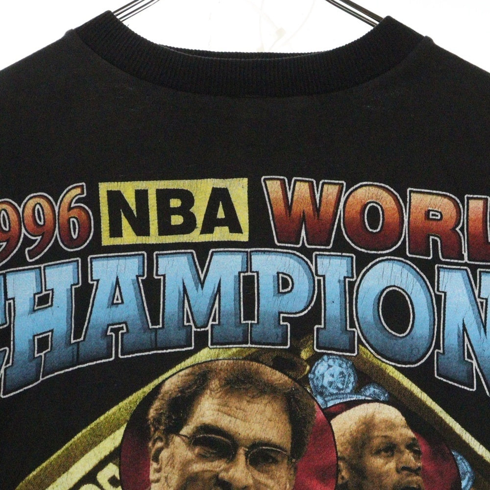 VINTAGE(ヴィンテージ) 90s CHICAGO BULLS 1996 NBA WORLD CHAMPIONS シカゴブルズ 両面プリント 半袖Tシャツ カットソー ブラック
