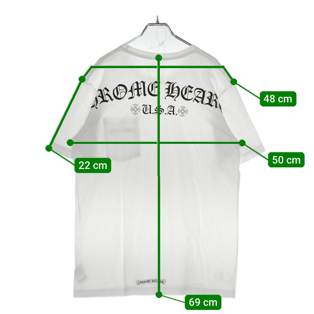 CHROME HEARTS(クロムハーツ) USA Logo S/S TEE スクロールロゴプリントクルーネック半袖Tシャツ ホワイト