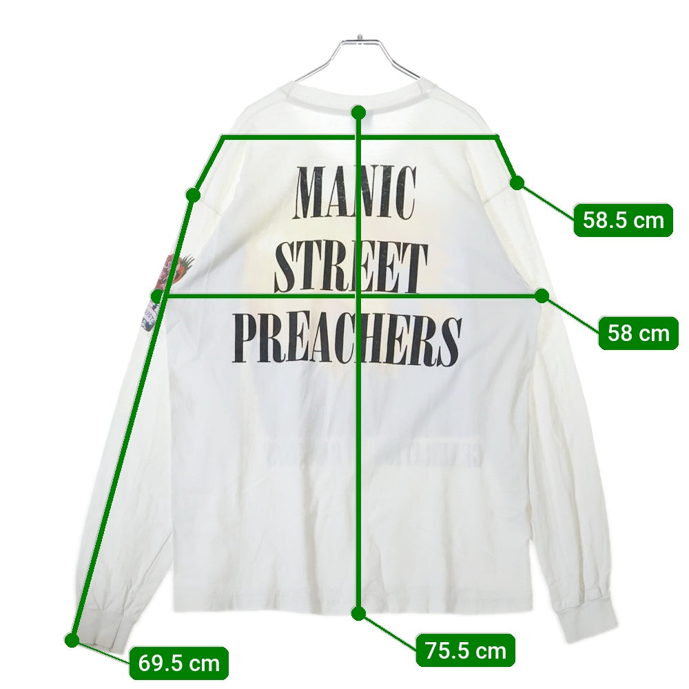 VINTAGE(ヴィンテージ) 90s MANIC STREET PREACHERS GENEATION TERRORISTS LS TEE マニック・ストリート・プリーチャーズ バンド フロントプリント長袖カットソー 長袖Tシャツ ホワイト