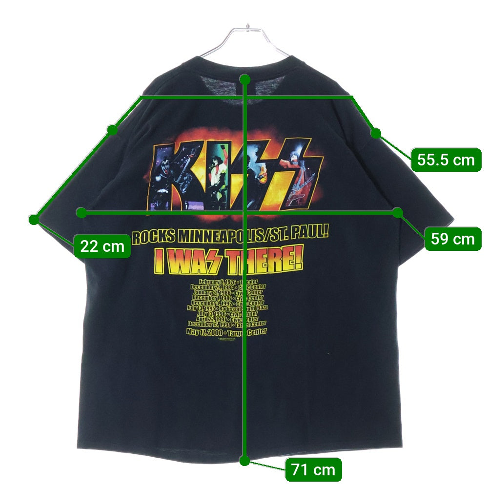 VINTAGE(ヴィンテージ) 00s KISS 2000 I WAS THERE TEE 両面プリント半袖Tシャツ カットソー ブラック