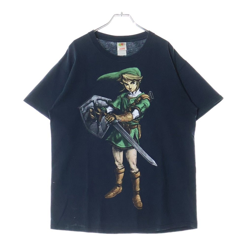 VINTAGE(ヴィンテージ) 00s THE LEGEND OF ZELDA OCARINA OF TIME ゼルダの伝説 リンク 両面プリント半袖Tシャツ カットソー ネイビー