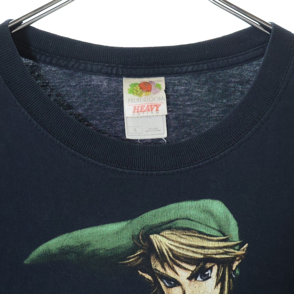 VINTAGE(ヴィンテージ) 00s THE LEGEND OF ZELDA OCARINA OF TIME ゼルダの伝説 リンク 両面プリント半袖Tシャツ カットソー ネイビー
