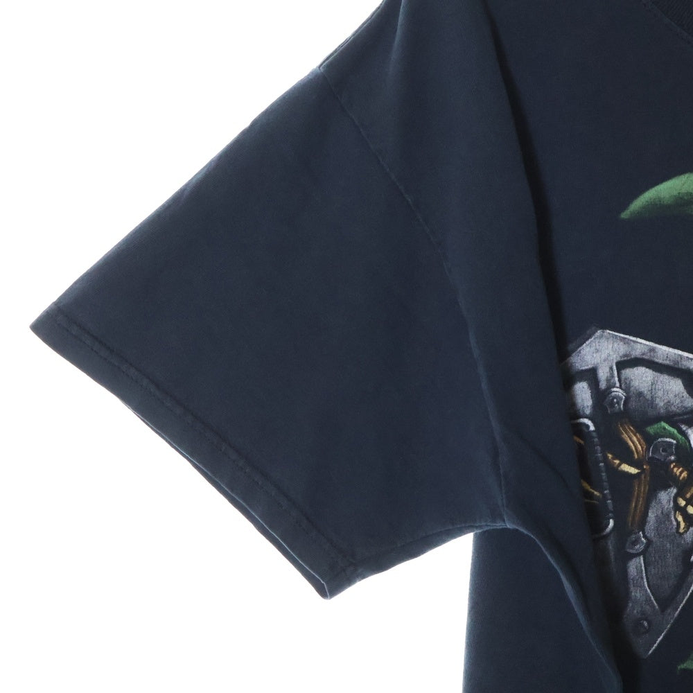 VINTAGE(ヴィンテージ) 00s THE LEGEND OF ZELDA OCARINA OF TIME ゼルダの伝説 リンク 両面プリント半袖Tシャツ カットソー ネイビー