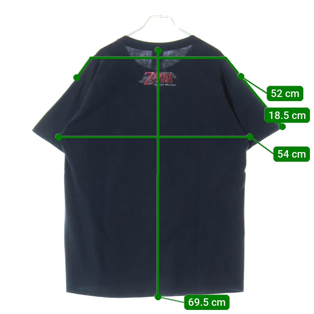 VINTAGE(ヴィンテージ) 00s THE LEGEND OF ZELDA OCARINA OF TIME ゼルダの伝説 リンク 両面プリント半袖Tシャツ カットソー ネイビー