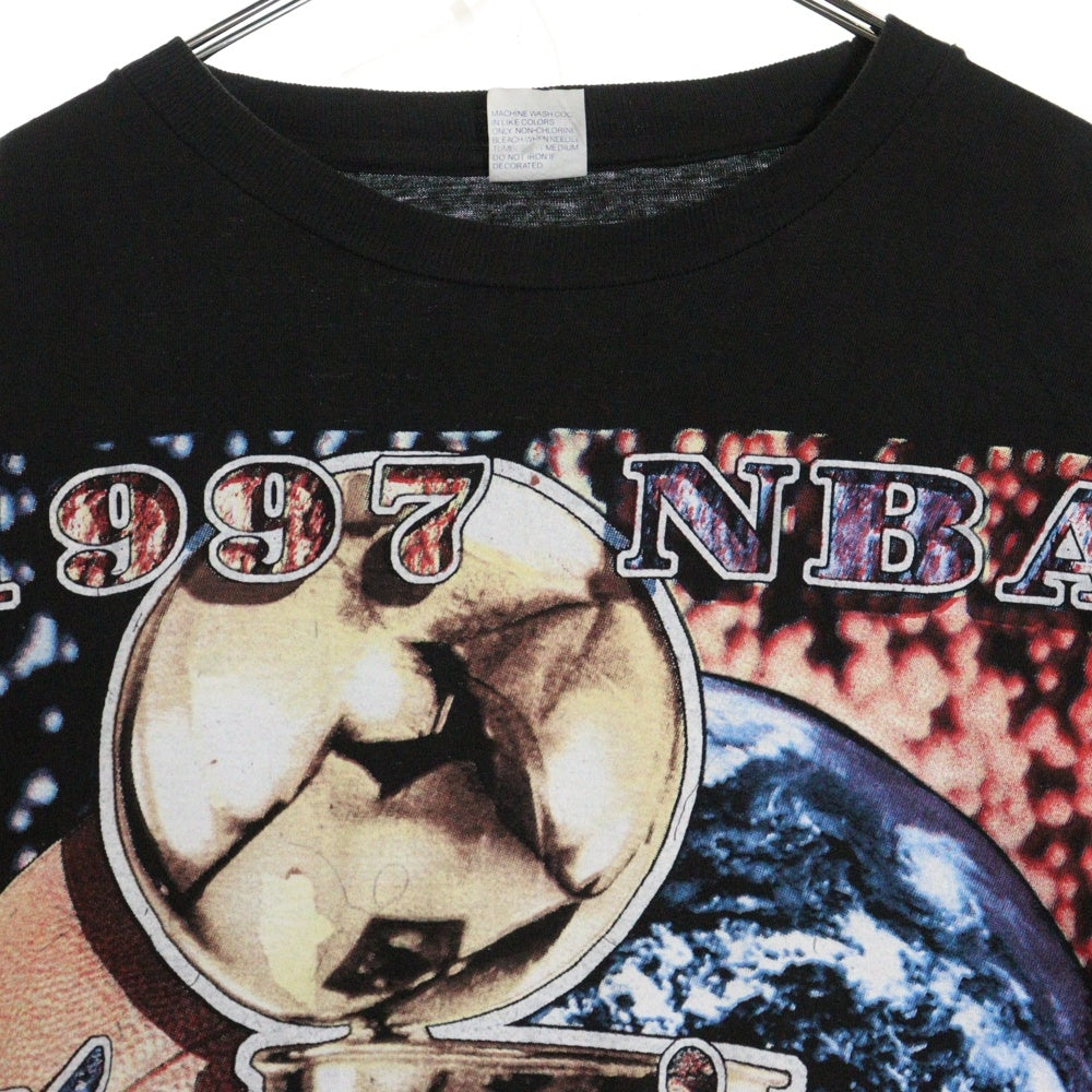 VINTAGE(ヴィンテージ) 90s CHCAGO BULLS 5TH NBA CHAMPIONSHIP シカゴブルズ 両面プリント 半袖Tシャツ ブラック