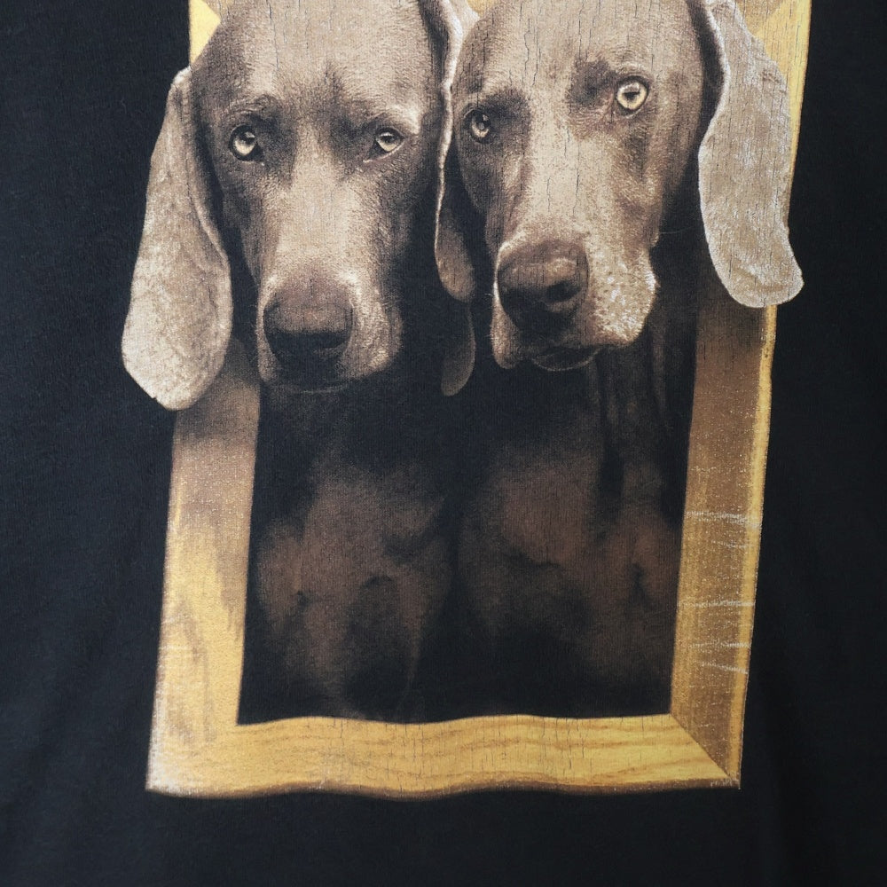 VINTAGE(ヴィンテージ) 90S WILLIAM WEGMAN FRAMED アートプリント 半袖Tシャツ ブラック