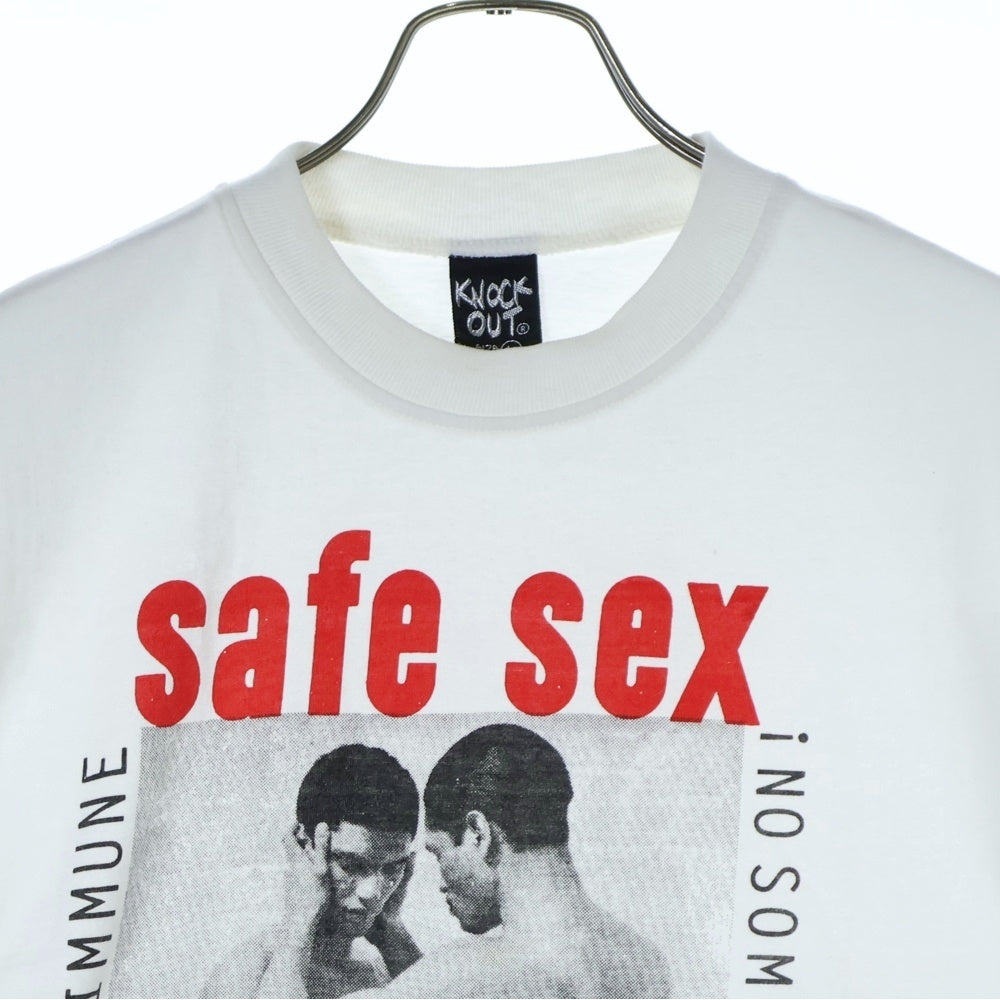 VINTAGE(ヴィンテージ) 90S safe sex is hot sex TEVEN MEISEL グラフィックプリント 半袖Tシャツ ホワイト